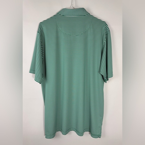 Byron Nelson DriWay Golf Shirt Green White Stripes Medium  Performance Polo - Picture 2 of 12